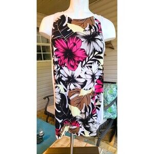 Ladies casual blouse, white w/ colorful safari print, by NEXT, S/M